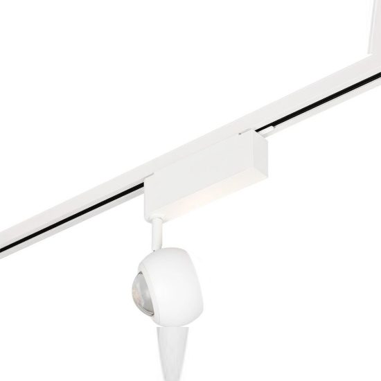 Faretto per binario bifase led 7w 2300k 3000k 4000k orientabile bianco con lente