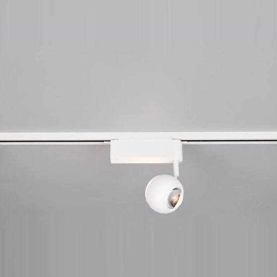 Faretto per binario bifase led 7w 2300k 3000k 4000k orientabile bianco con lente