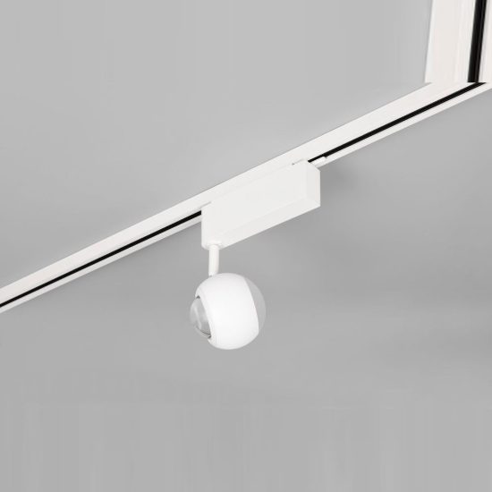 Faretto per binario bifase led 7w 2300k 3000k 4000k orientabile bianco con lente