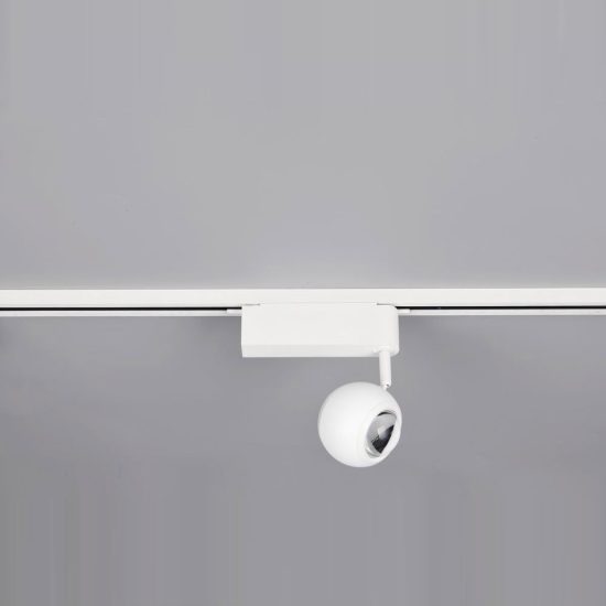 Faretto per binario bifase led 7w 2300k 3000k 4000k orientabile bianco con lente