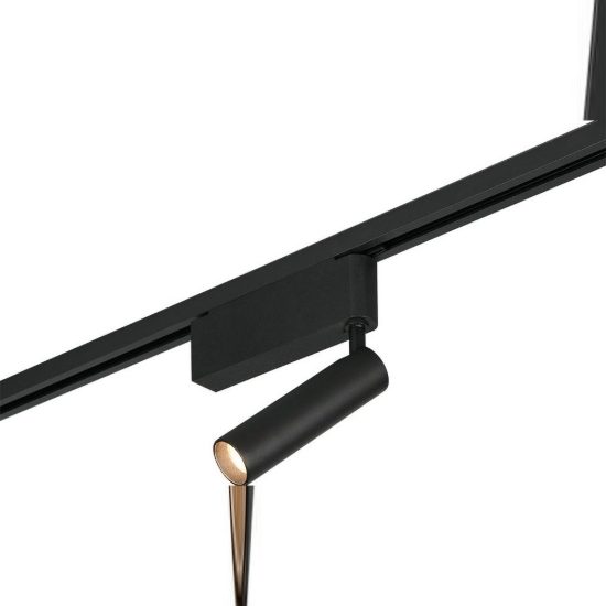 Faretto per binario bifase led 5w 2300k 3000k 4000k orientabile nero