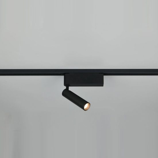 Faretto per binario bifase led 5w 2300k 3000k 4000k orientabile nero