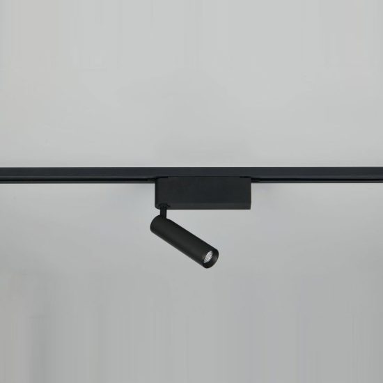 Faretto per binario bifase led 5w 2300k 3000k 4000k orientabile nero