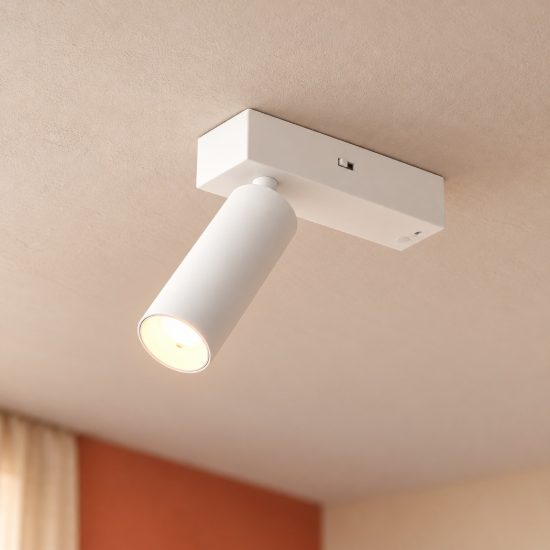 Faretto da soffitto per salotto led 5,5w 2300k 3000k 4000k orientabile moderno bianco