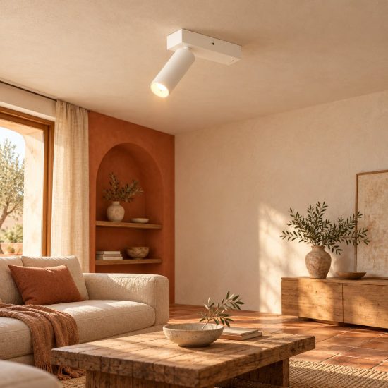 Faretto da soffitto per salotto led 5,5w 2300k 3000k 4000k orientabile moderno bianco