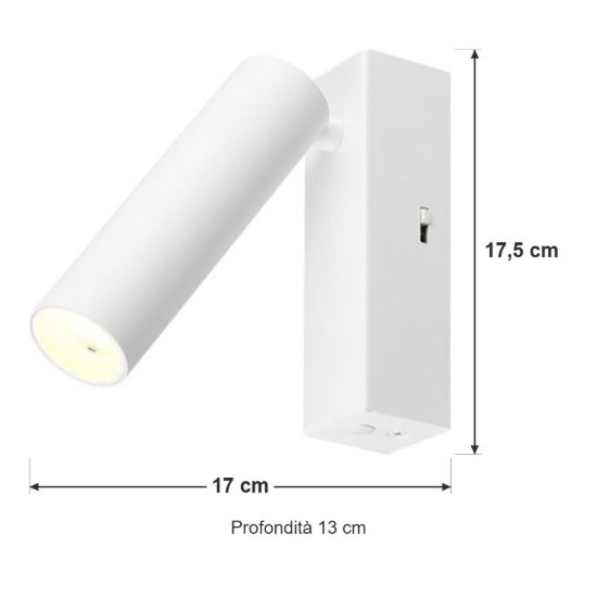 Faretto da soffitto per salotto led 5,5w 2300k 3000k 4000k orientabile moderno bianco