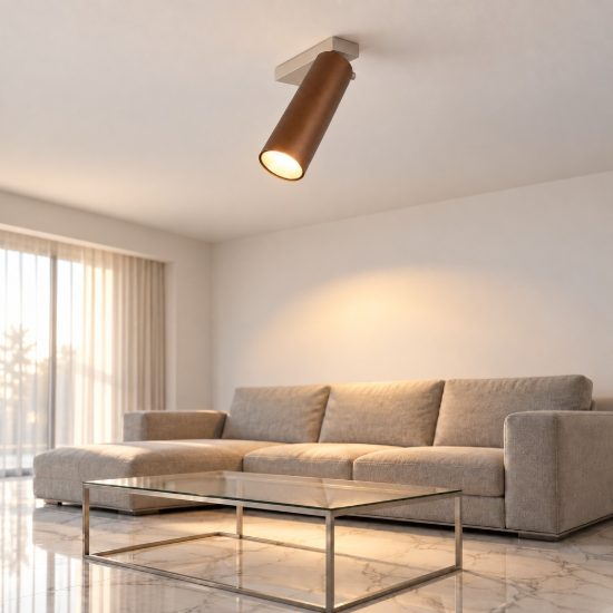 Faretto da soffitto per salotto led 5,5w cct 2300k 3000k 4000k orientabile grigio caldo caffe