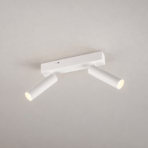 Plafoniera con 2 faretti led 11w 2300k 3000k 4000k orientabili moderna bianca