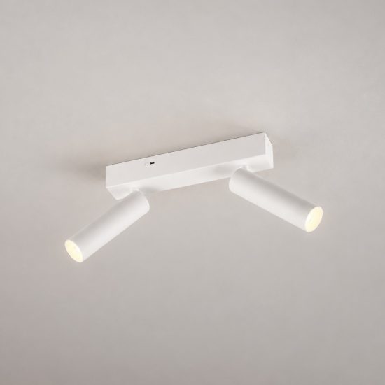 Plafoniera con 2 faretti led 11w 2300k 3000k 4000k orientabili moderna bianca