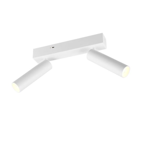 Plafoniera con 2 faretti led 11w 2300k 3000k 4000k orientabili moderna bianca