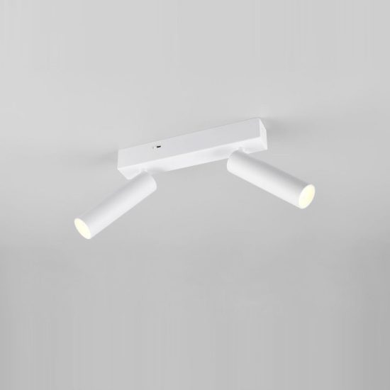 Plafoniera con 2 faretti led 11w 2300k 3000k 4000k orientabili moderna bianca