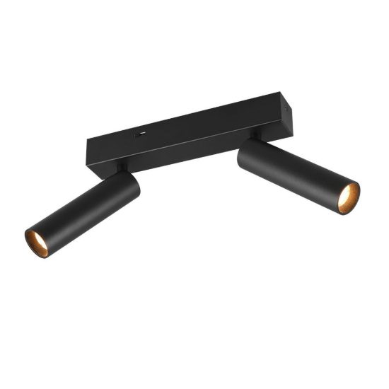 Plafoniera con 2 faretti led 11w 2300k 3000k 4000k orientabili moderna nera