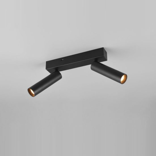 Plafoniera con 2 faretti led 11w 2300k 3000k 4000k orientabili moderna nera