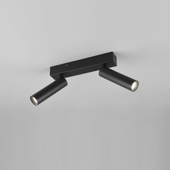 Plafoniera con 2 faretti led 11w 2300k 3000k 4000k orientabili moderna nera