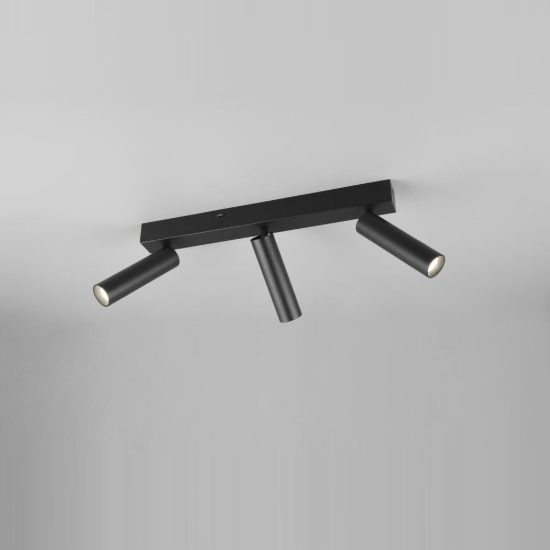 Plafoniera con 3 faretti led 16,5w 2300k 3000k 4000k orientabili moderna nera