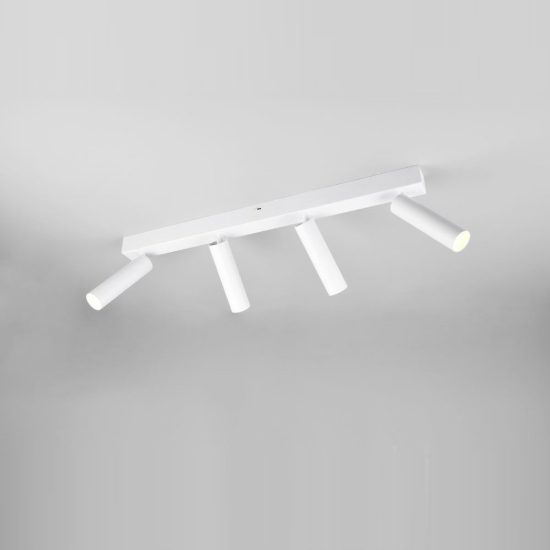 Plafoniera con 4 faretti led 22w 2300k 3000k 4000k orientabili moderna bianca