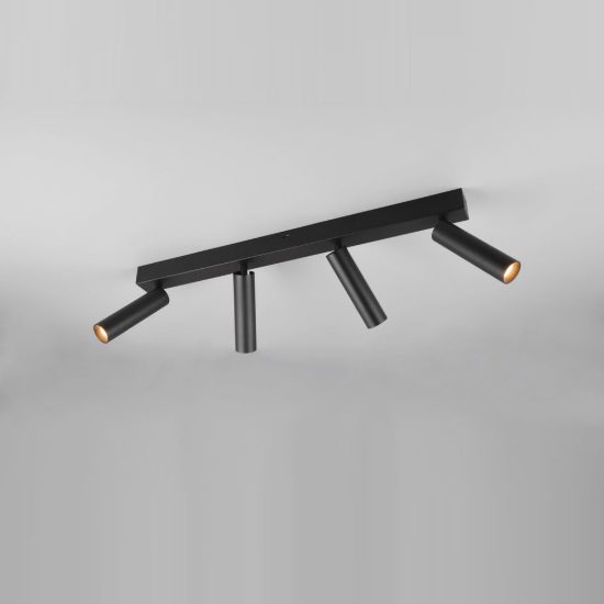 Plafoniera con 4 faretti led 22w 2300k 3000k 4000k orientabili moderna nera