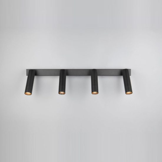 Plafoniera con 4 faretti led 22w 2300k 3000k 4000k orientabili moderna nera