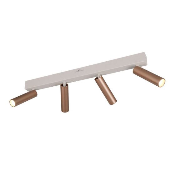 Plafoniera con 4 faretti led 22w 2300k 3000k 4000k orientabili moderna grigio caldo caffe