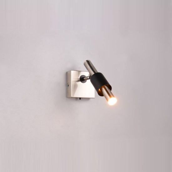 Faretto da soffitto per salotto led 4,5w cct 2300k 3000k 4000k orientabile moderno nichel opaco nero