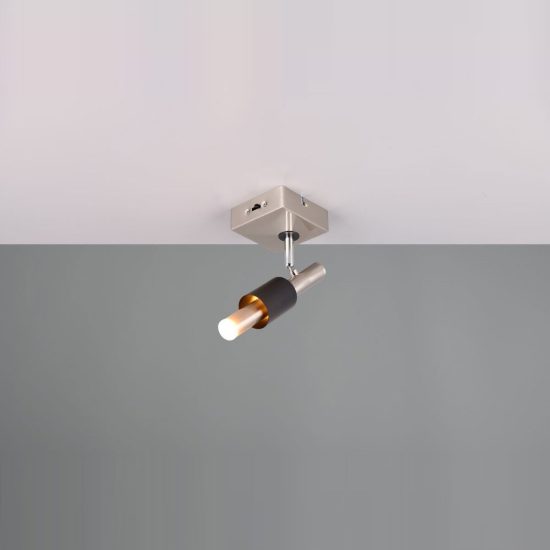 Faretto da soffitto per salotto led 4,5w cct 2300k 3000k 4000k orientabile moderno nichel opaco nero