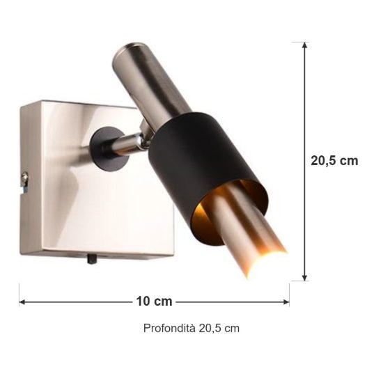 Faretto da soffitto per salotto led 4,5w cct 2300k 3000k 4000k orientabile moderno nichel opaco nero