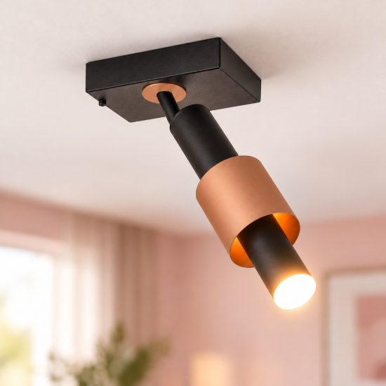 Faretto da soffitto per soggiorno led 4,5w cct 2300k 3000k 4000k orientabile moderno nero caffe