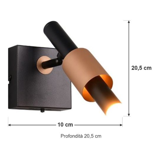 Faretto da soffitto per soggiorno led 4,5w cct 2300k 3000k 4000k orientabile moderno nero caffe