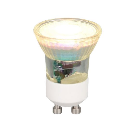 Lampadina led mini gu10 4w 2700k trasparente dimmerabile