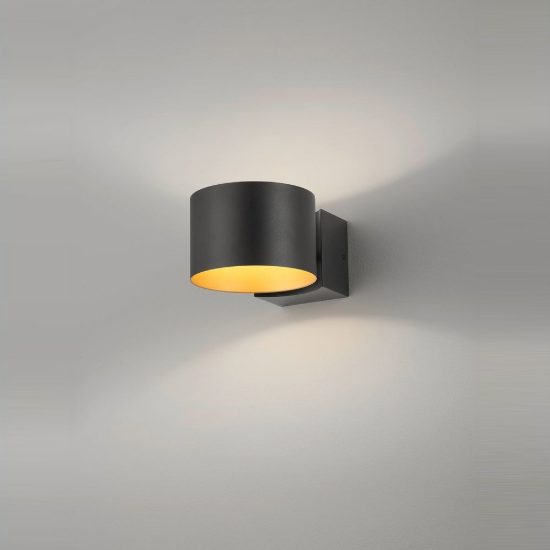 Applique per soggiorno led 10w cct 2700k 6000k con telecomando orientabile moderna nera