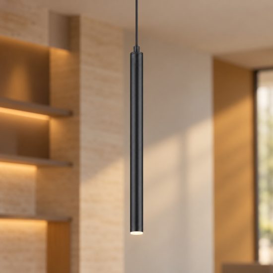 Lampada a sospensione per sala da pranzo led 3w cct 2300k 4000k con telecomando nera