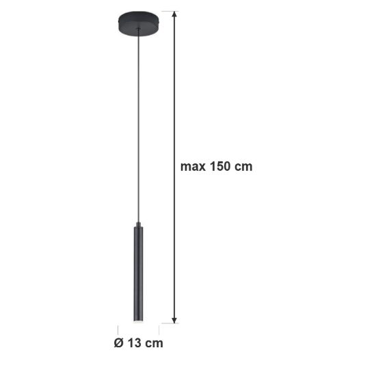 Lampada a sospensione per sala da pranzo led 3w cct 2300k 4000k con telecomando nera