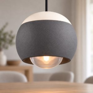 Lampada a sospensione per sala da pranzo led 5w cct 2300k 4000k con telecomando grigia salmone