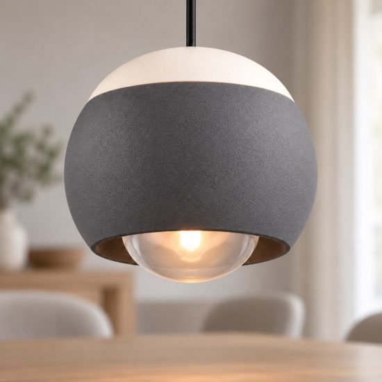 Lampada a sospensione per sala da pranzo led 5w cct 2300k 4000k con telecomando grigia salmone