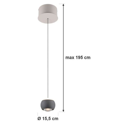 Lampada a sospensione per sala da pranzo led 5w cct 2300k 4000k con telecomando grigia salmone