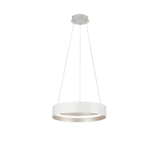 Lampadario a sospensione per salotto led 38w cct 2700k 6000k con telecomando bianco ad anello