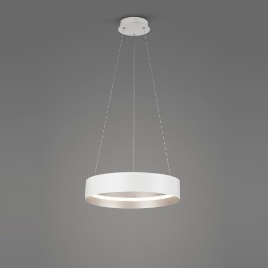 Lampadario a sospensione per salotto led 38w cct 2700k 6000k con telecomando bianco ad anello
