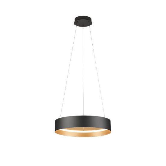 Lampadario a sospensione per sala da pranzo led 38w cct 2700k 6000k con telecomando nero ad anello