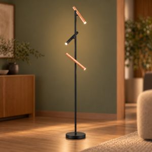 Piantana led 9w cct 2300k 3000k 4000k touch per soggiorno nera caffe