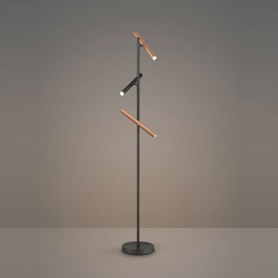 Piantana led 9w cct 2300k 3000k 4000k touch per soggiorno nera caffe