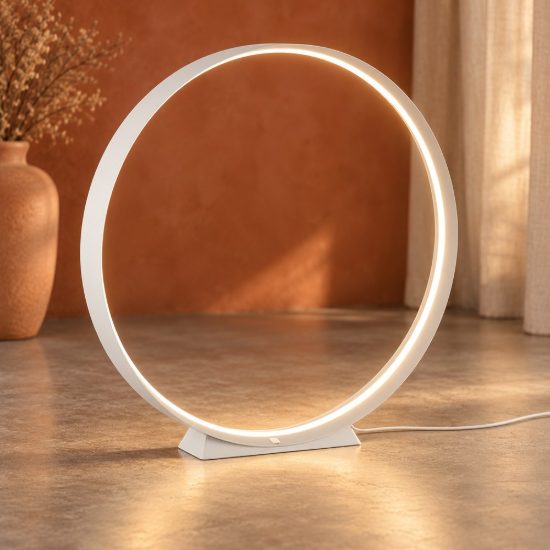 Piantana led 28w cct 2700k 6000k con telecomando per soggiorno bianca ad anello