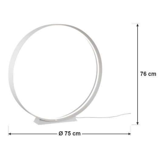 Piantana led 28w cct 2700k 6000k con telecomando per soggiorno bianca ad anello