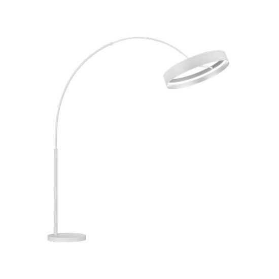 Piantana ad arco led 32w cct 2700k 6000k con telecomando per soggiorno bianca con anello