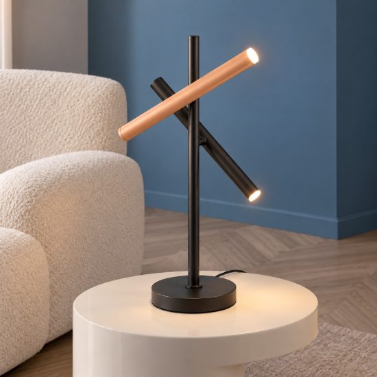 Lampada da tavolo led 6w cct 2300k 3000k 4000k touch per soggiorno nera caffe