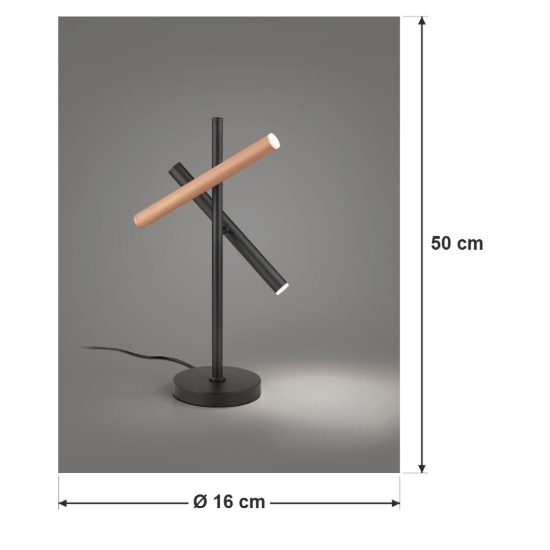 Lampada da tavolo led 6w cct 2300k 3000k 4000k touch per soggiorno nera caffe