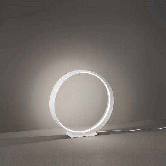 Lampada da tavolo led 15w cct 2700k 6000k con telecomando per soggiorno moderna bianca ad anello