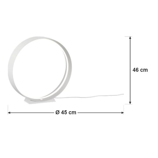 Lampada da tavolo led 15w cct 2700k 6000k con telecomando per soggiorno moderna bianca ad anello