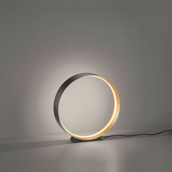 Lampada da tavolo led 15w cct 2700k 6000k con telecomando per soggiorno moderna nera ad anello