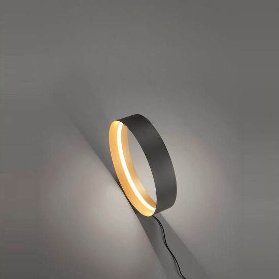 Lampada da tavolo led 15w cct 2700k 6000k con telecomando per soggiorno moderna nera ad anello