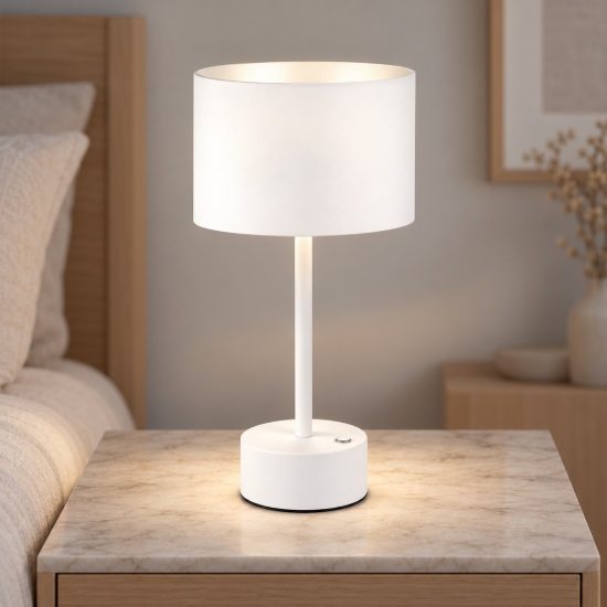 Abat-jour led 5w cct 2700k 6000k per comodino moderno bianco